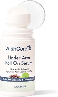 WishCare Underarm Roll On For Women &amp; Men | Reduces Pigmentation, Brightens Skin &amp; Prevents Body Odour | With AHA, Kojic A...
