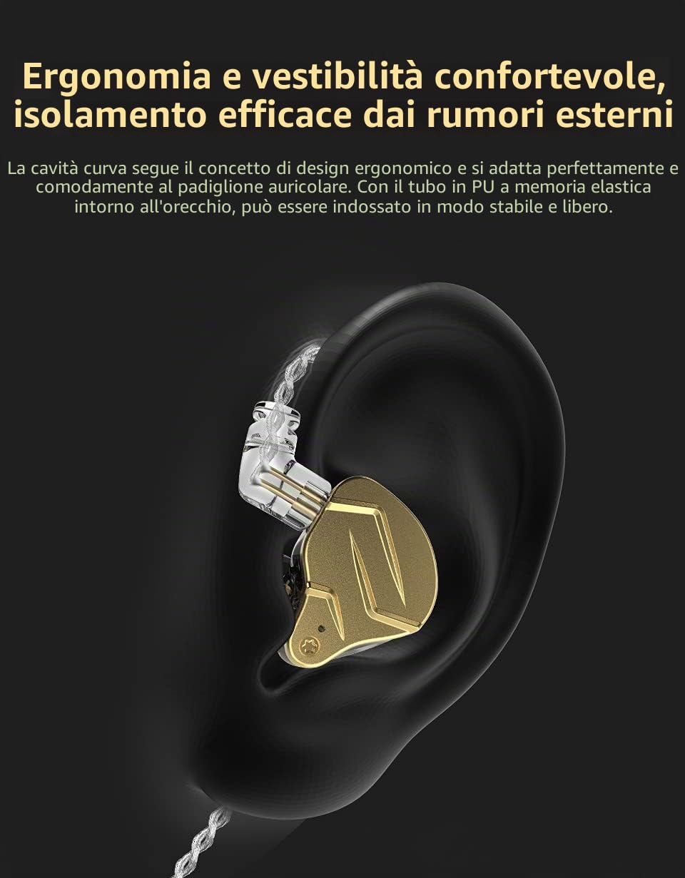CCA KZ ZSN Pro X - Auricolari in-ear con doppio driver, 1 BA e 1 DD, con cavo, HiFi, per sport, giochi, telefono, computer, tablet, con set regalo, colore blu, senza microfono