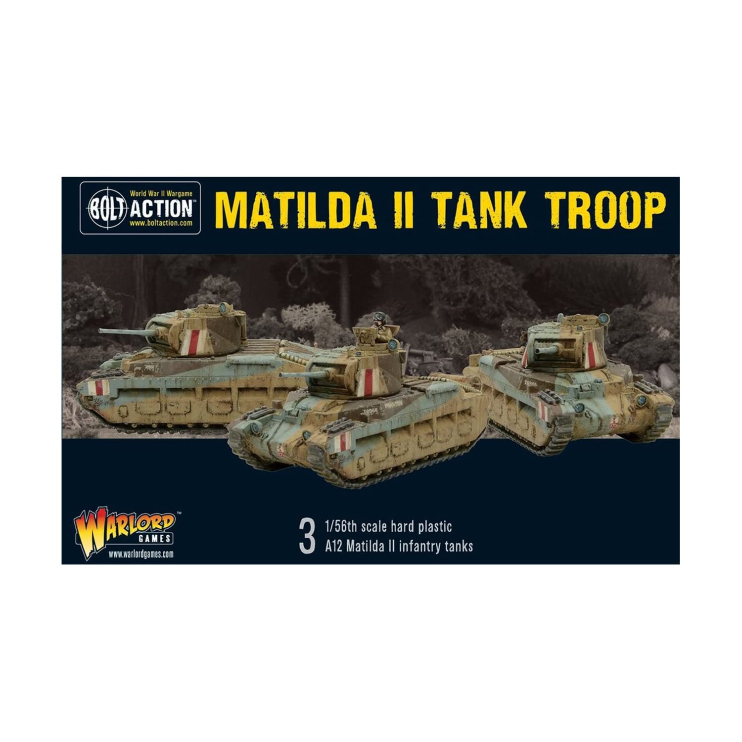 Bolt Action Warlord Games,, Matilda II troop, tank miniatures