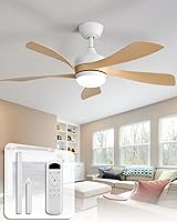 Vista 15 de Sofucor Ventilador de techo inteligente de 52", ventiladores de techo blancos para interiores/exteriores con luces y control remoto, funciona