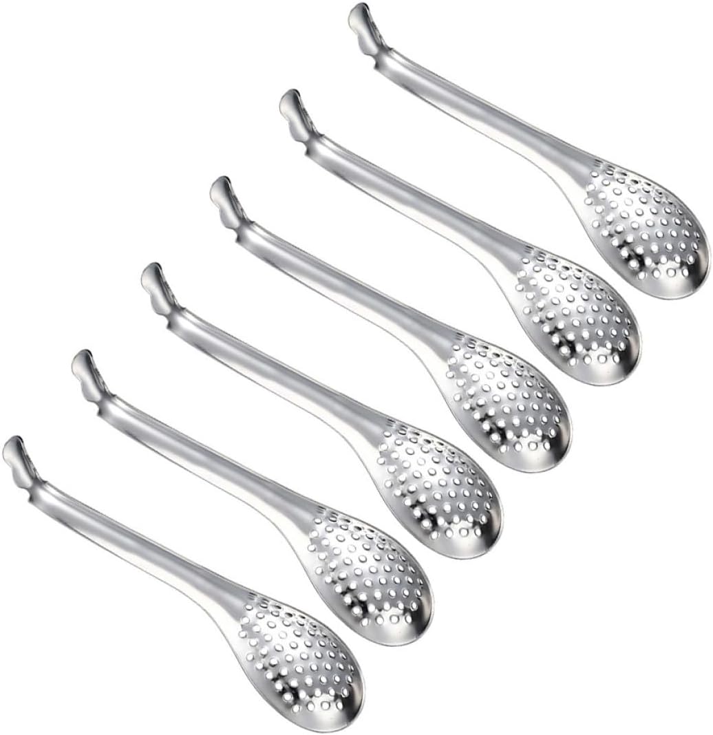 Happyyami Stainless Steel Caviar Spoon Colander Spoon 6 pcs