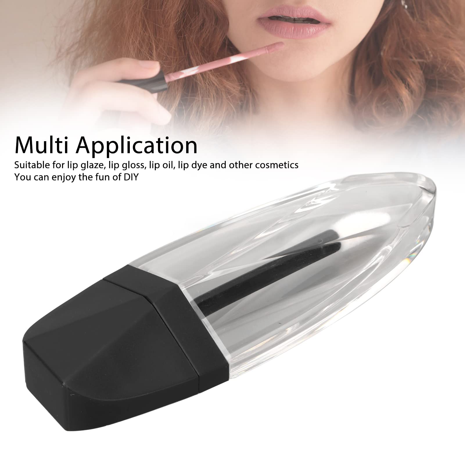 AMONIDA Empty Lip Gloss Tube,5pcs Empty Lip Gloss Tube Leakage Proof Clear Mini Leaf Shape Refillable Lip Glaze Bottle for DIY Lip Cosmetic 7ml