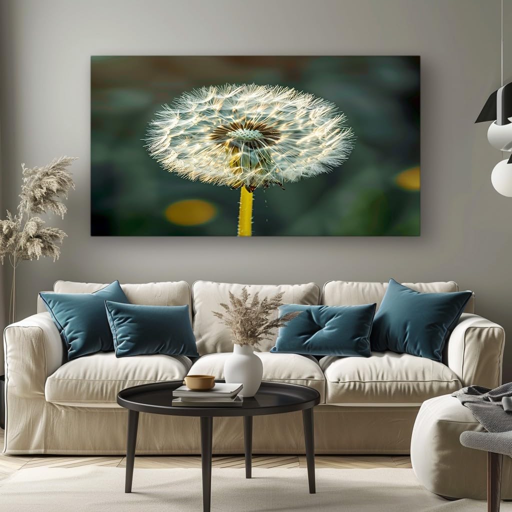 MKBKLI Abstract Canvas Wall Art for Living Room Dandelion Paintings for Bedroom, Office, Kitchen - Home Decor Pictures, 80x160cm