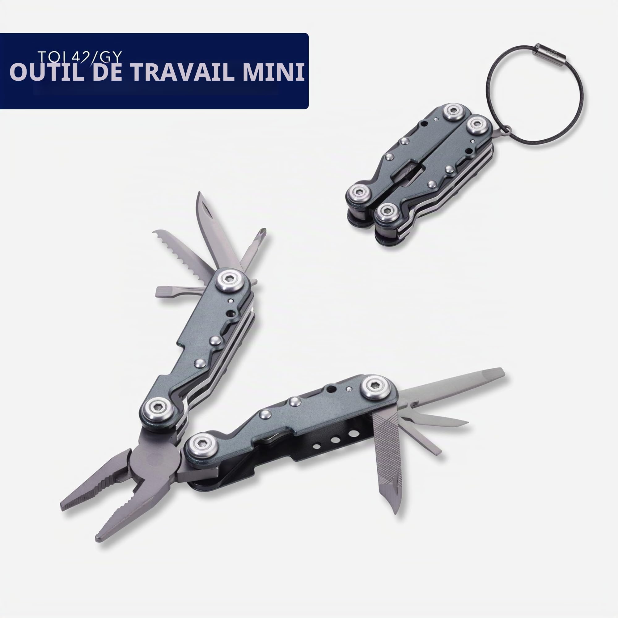Troika Porte-clés Mini Outil avec 10 Fonctions.