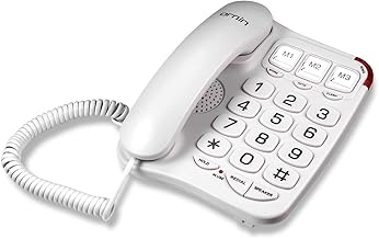 Ornin S016 Big Button Corded Telephone with Speaker, Hearing Aid Compatible for Seniors (White)
