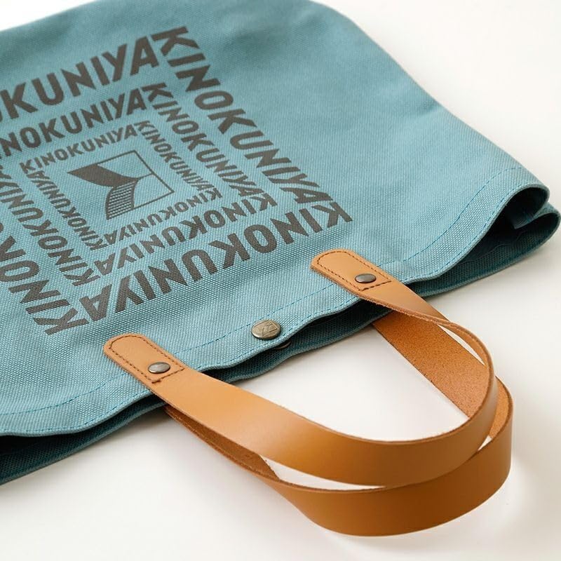 Amazon.co.jp: 紀ノ国屋 レザーハンドルコットンバッグ サックス