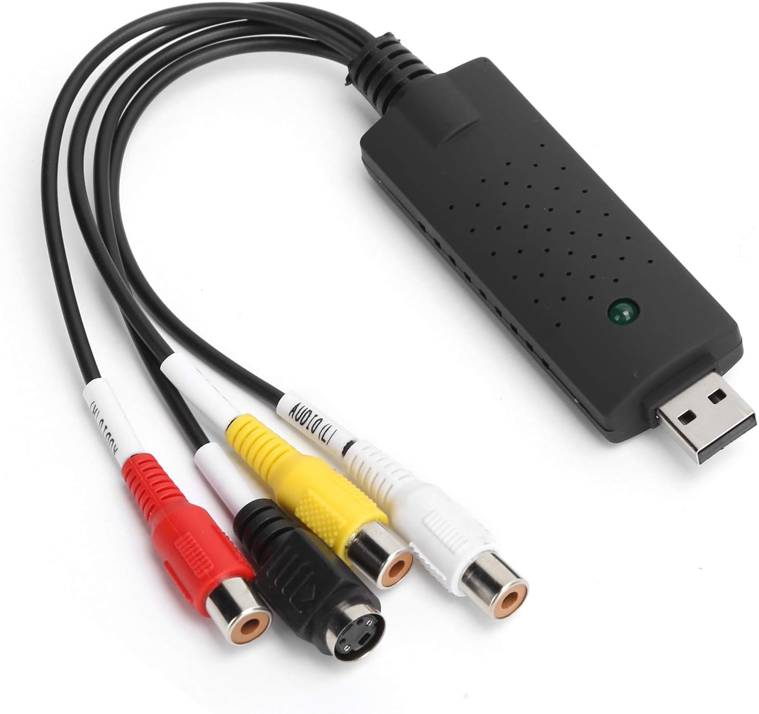 PUSOKEI USB 2.0 Capture Card AV/ Composite and SVideo Audio Video Capture Card Adapter Video Collection Card for XP/Vista/7/8/10/Linux Operating System