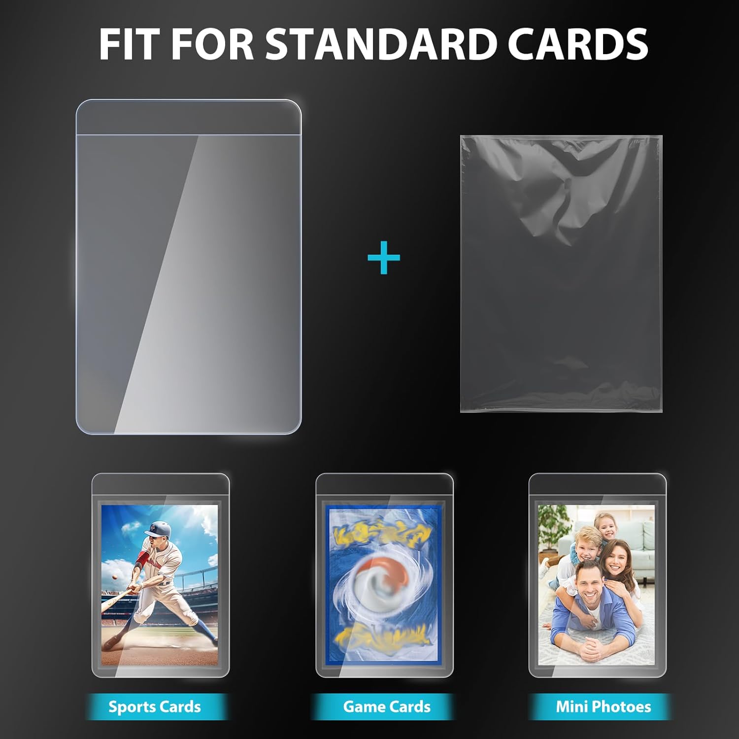 100pcs Magnetic Card Holder 35pt with 100ct Semi-Rigid Card Holders and 100ct Penny Sleeves