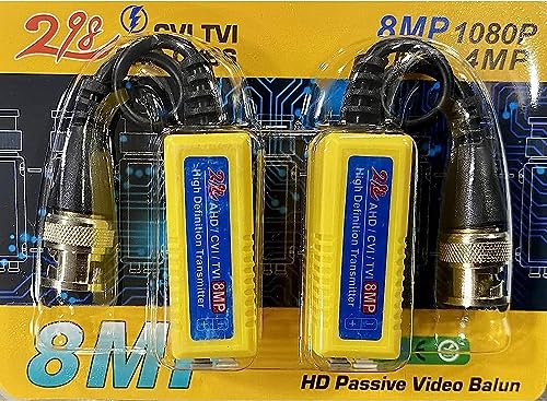 Image of COOLCOLD Video Balun | 8MP (Pack of 3), 4K Passive HD BNC Video Balun Transceiver Transmitter Via Rj45 Cable AHD /TVI /CVI /CVBS for Full HD CCTV DVR Security Surveillance Camera System (Yellow, 3 Pair)