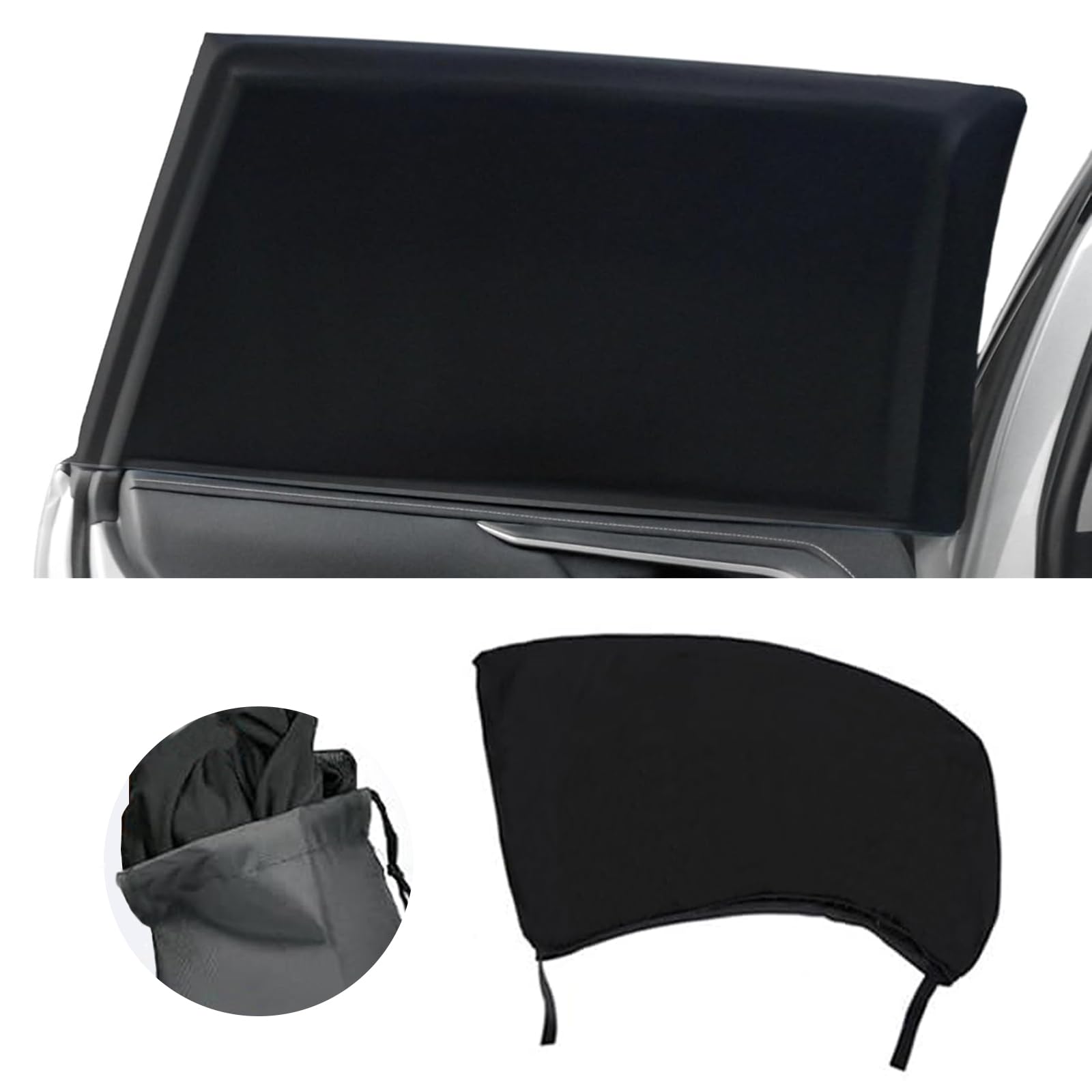 Lot De 2 Pare-Soleil Fenêtre Voiture En Maille - Anti-UV, Anti-insectes, Pour Bébé Et Adultes