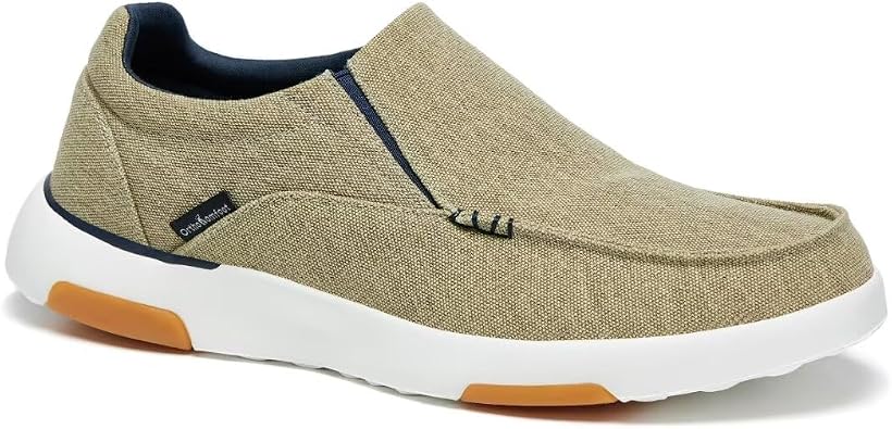 OrthoComfoot Men's Orthopedic Comfortable Slip-On Shoes with Arch Support, Orthotic Loafers for Plantar Fasciitis, Canvas Leisure Vintage Flat Walking Shoes for Foot and Heel Pain Relief