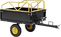 Jocisland 500 lbs 12 Cu Ft ATV UTV Dump Trailer - Removable Sides, Rear Hitch, One-Pull Dump for Lawn Tractor