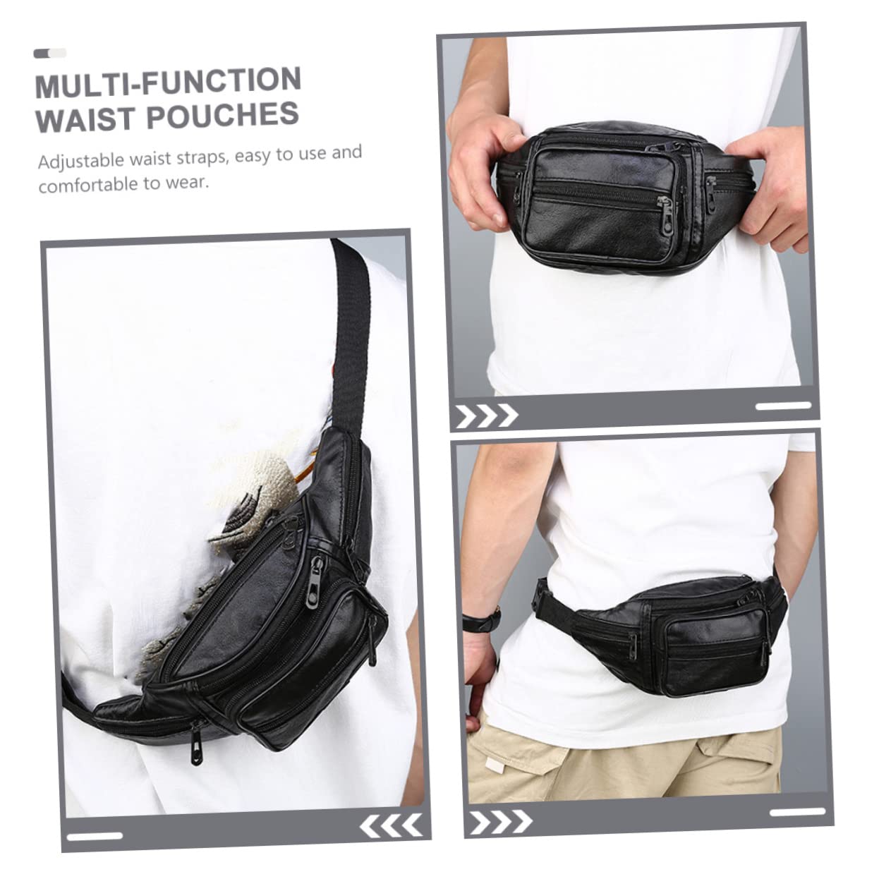 BESPORTBLE 2 Piezas Riñonera para Hombre Riñonera Oculta Cinturón para Correr Billetera para Teléfono Riñonera Bolsa para Exteriores Riñonera De Cuero para Viaje Riñonera para La