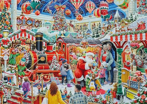 Ravensburger Christmas No29: Santas Steam Train Grotto 1000 piece Jigsaw Puzzle for Adults and Kids Age 12 and Up