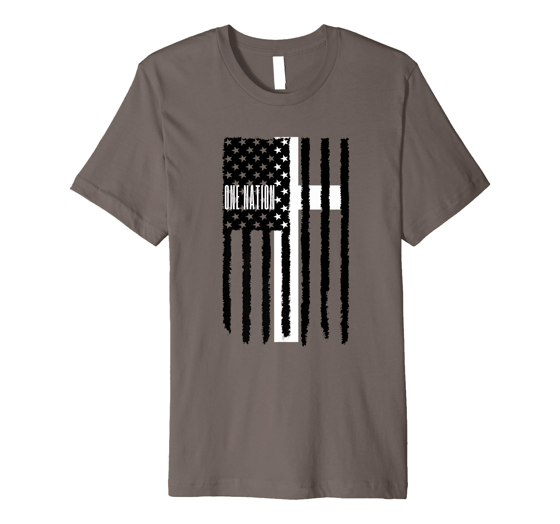 One Nation Cross Patriotic American Flag Premium T-Shirt