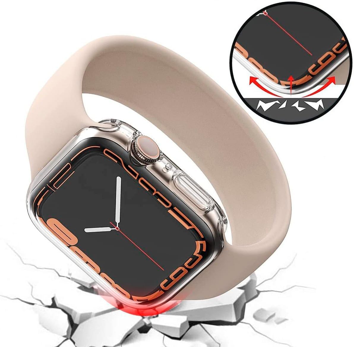 Capa Transparente Silicone Compatível Apple Watch 38 40 42 44mm [FIT IT] (Transparente, 44mm)