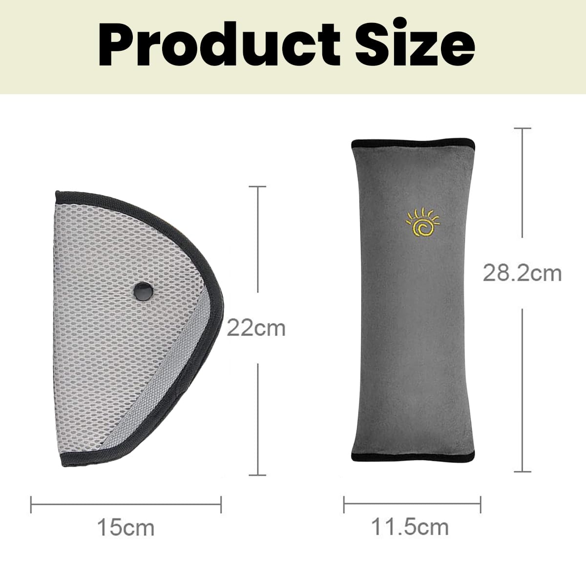 FGen Protector Cinturon Coche Niños, 2 Extraíbles para Asiento Coche, 2 Cojines Cinturón, Niño Apoyo para la Cabeza la Ayuda del Cuello Almohada Confort Cinturón, para Viajes Niños Bebés Adultos