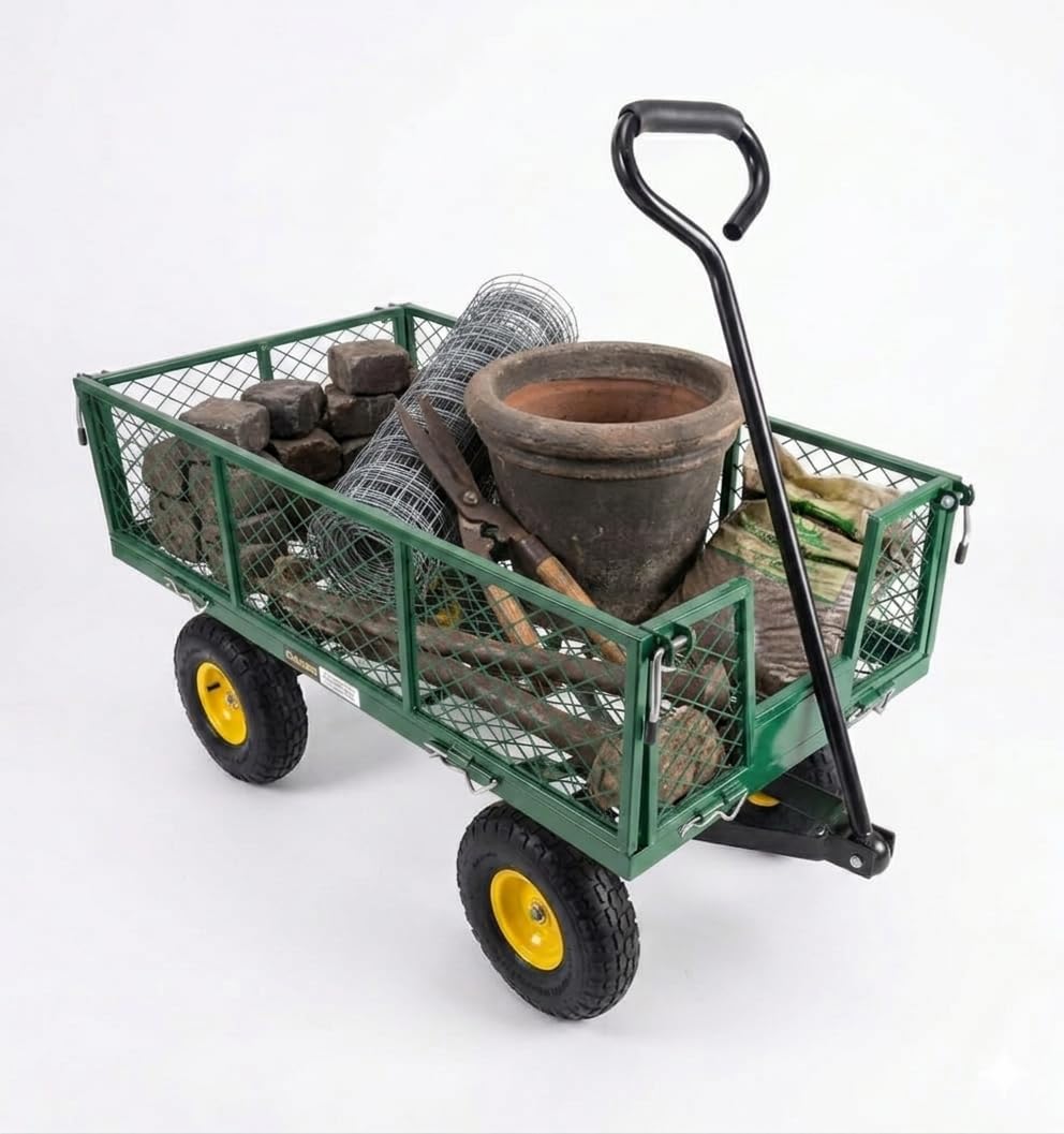 Robuster Metallwagen mit Einer Tragkraft von 300 kg in Grün