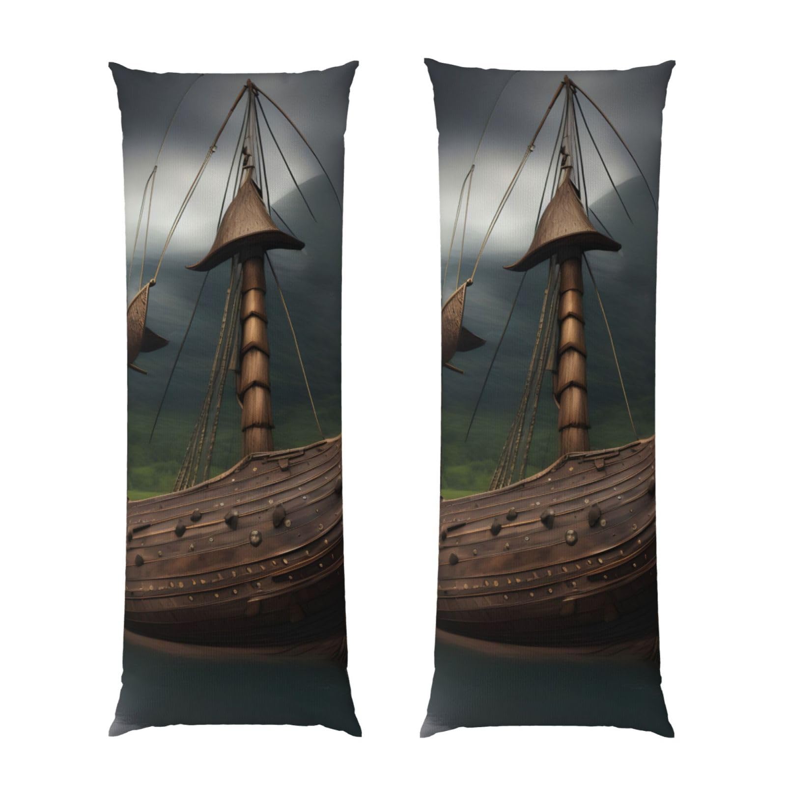 Housse de coussin Vikings motif bateau ultra douce et respirante
