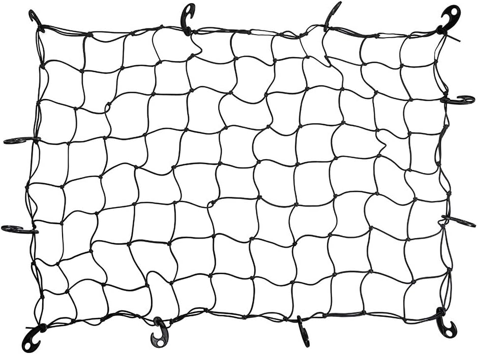 BTSKY 90x120cm to 180x240cm Heavy Duty Bungee Cargo Net with 12 ABS Hook - Large Capacity Roof Car Trunk Mesh, Travel Luggage Rack Elasticity Roof Luggage Carrier