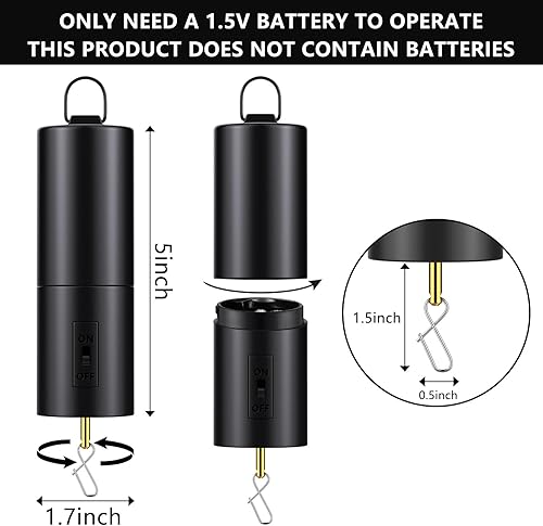 Miniatura 2 de Therwen 6 piezas de adornos giratorios para árbol de Navidad, funciona con pilas, motor giratorio de viento, motor de bola de discoteca, adorno