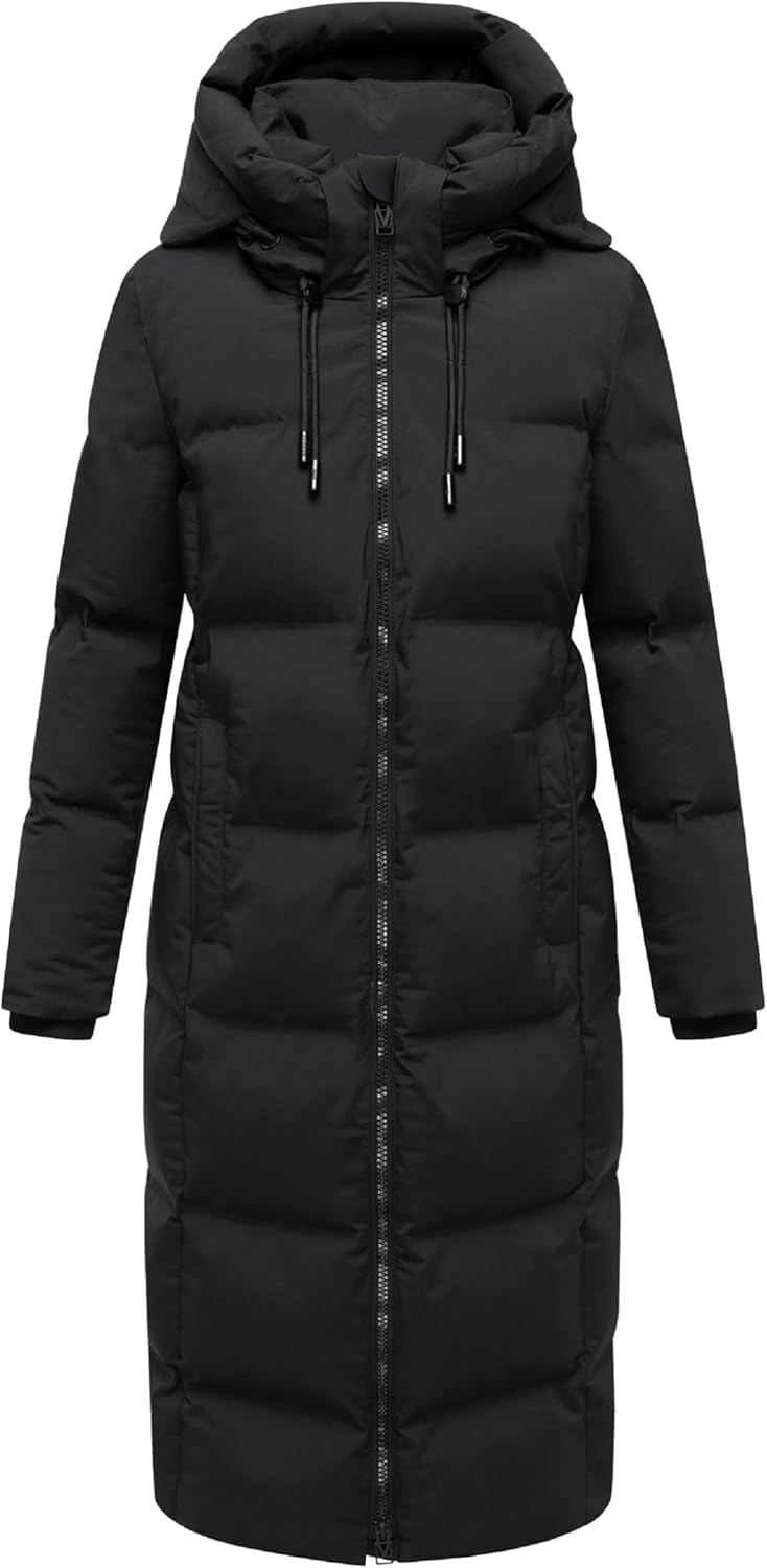 Marikoo Women's Extra Long Winter Coat with Detachable Hood - Fleece Pockets - Wind & Water-Resistant - Tikoraa 16 S-5XL - Image 9