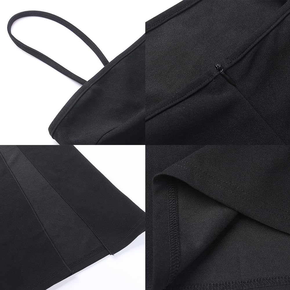 Abito Lungo da Donna Spaghetti Strap Aderente Vestito con Spacco Vestito Lungo Estate Sexy Maxi Vestito Elegante Dividere Vestiti da Cerimonia per Party Cocktail