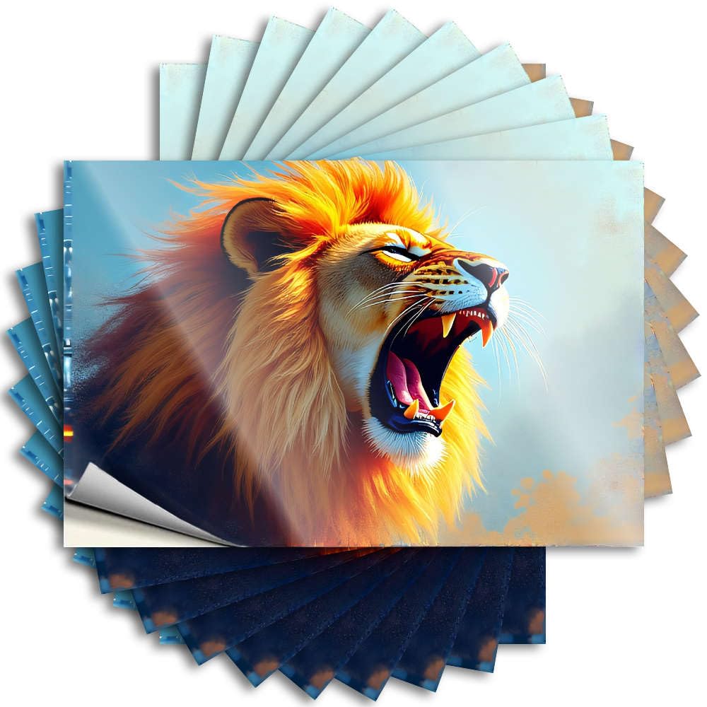 Cute Water Quote | Roaring Lion with Vibrant Mane Winter Durable Vinyl Sticker Easy Apply for Standing(8X12CM)