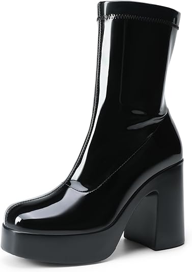 Stivali Donna Dream Pairs Con Plateau E Tacco A Blocco - Punta Quadrata