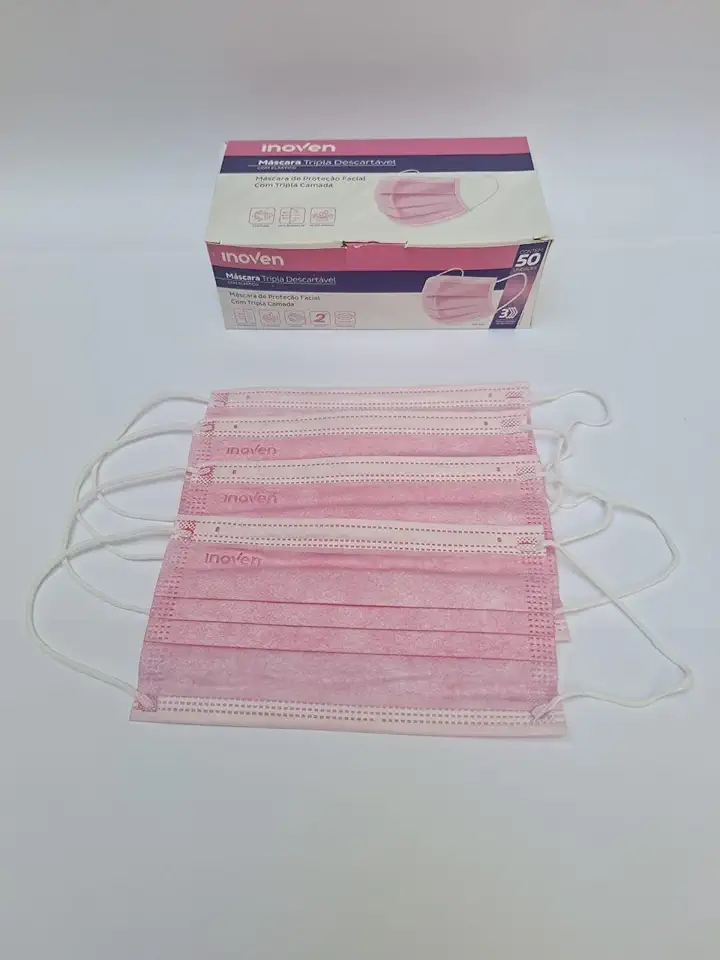 MASCARA TRIPLA C/ELASTICO INOVEN 50UN - (1x50) - Rosa