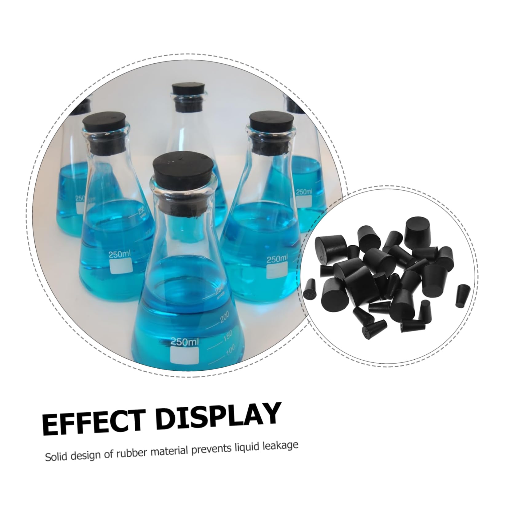 ULTECHNOVO 135pièces Bouchons Caoutchouc pour Laboratoire Bouchons Hermétiques De Différentes pour Équipements De Laboratoire Et Usages Variés