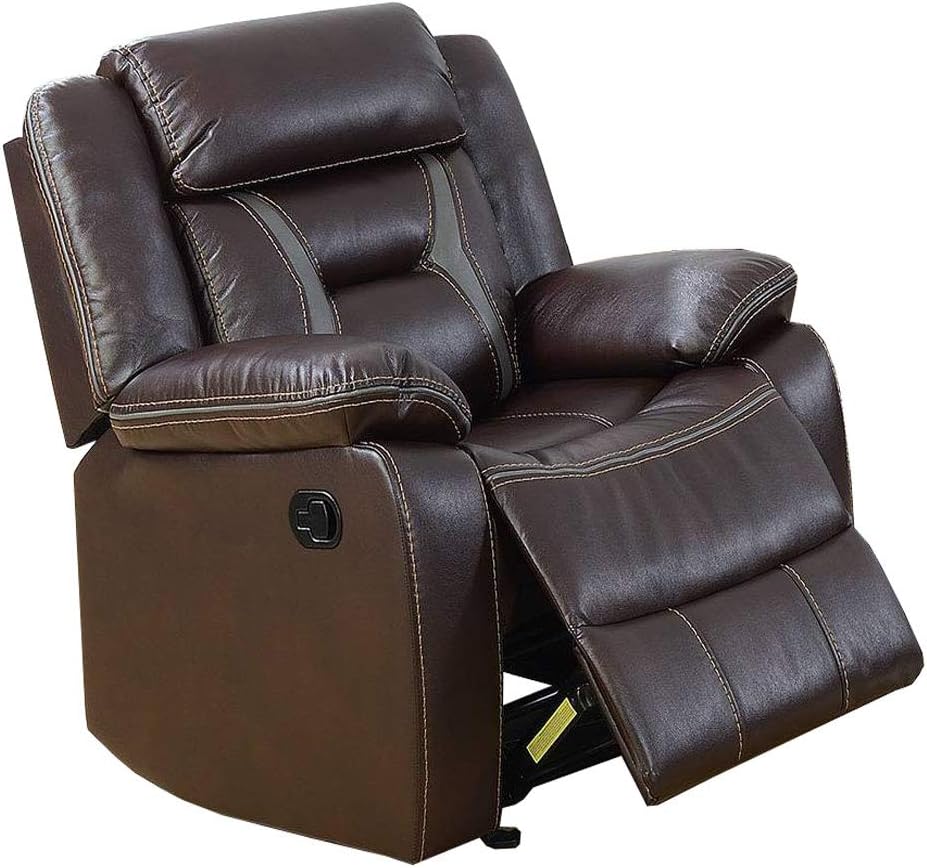 Poundex PDEX-F6796 Glider Recliner, Dark Brown
