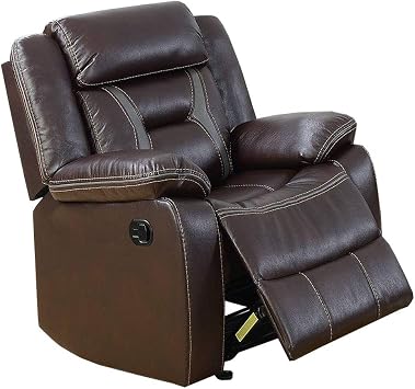 Poundex PDEX-F6796 Glider Recliner, Dark Brown