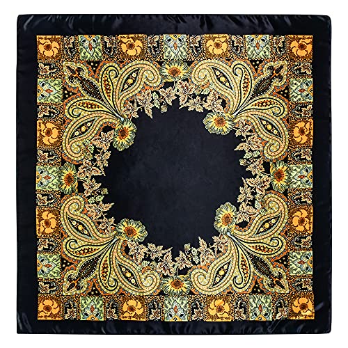 Stlvoll 5PCS Large Satin Head Scarves - Silk Square Like Neck Scarf Hair Wraps Headscarf for Sleeping Head Scarf Bundle 35 in4