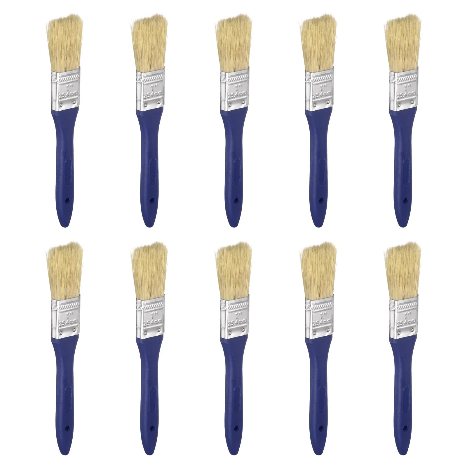 Lot de 40 pinceaux plats de 2,5 cm pour peintures vernis colles murs et meubles