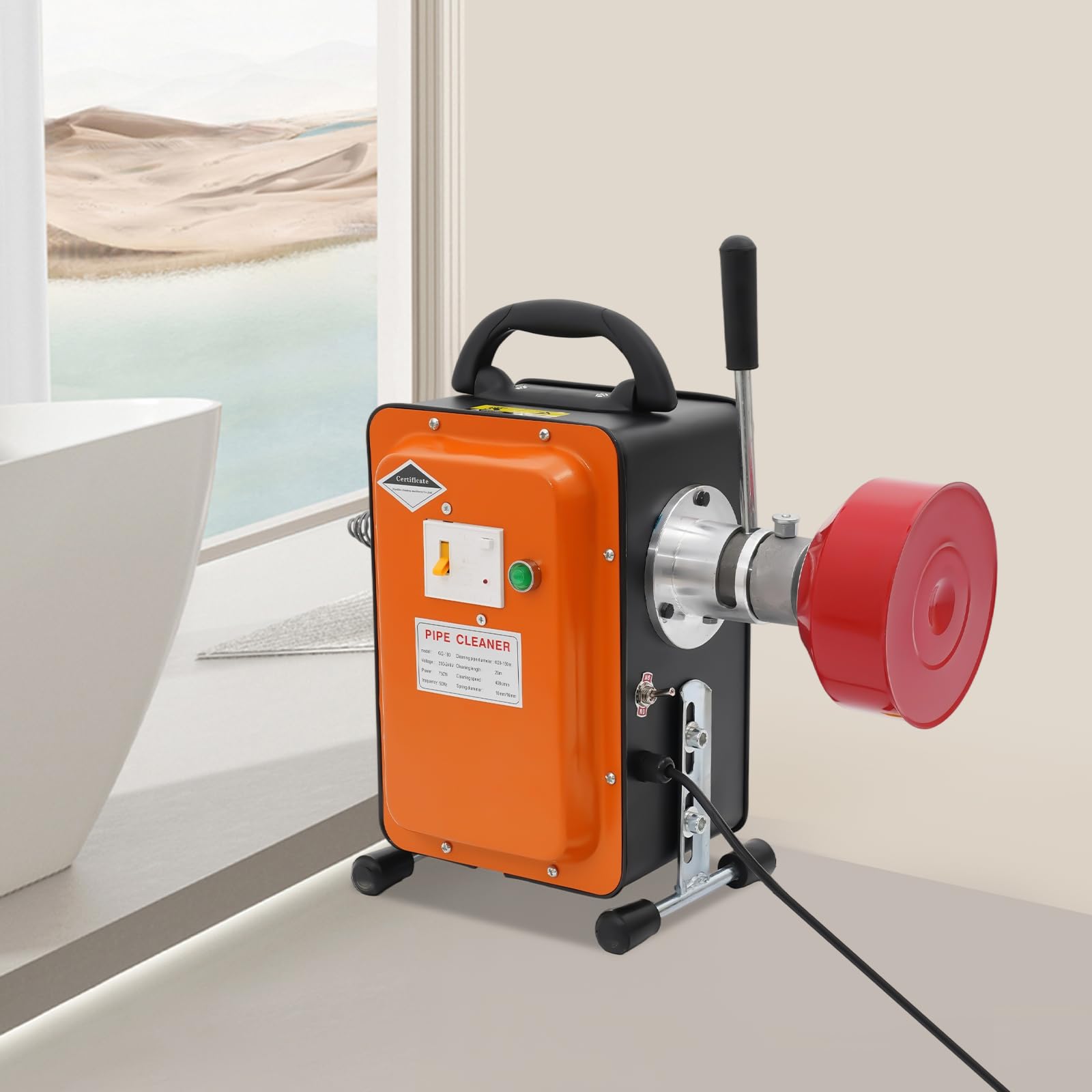 Elektryczna maszyna do czyszczenia rur 750 W, spirala do
