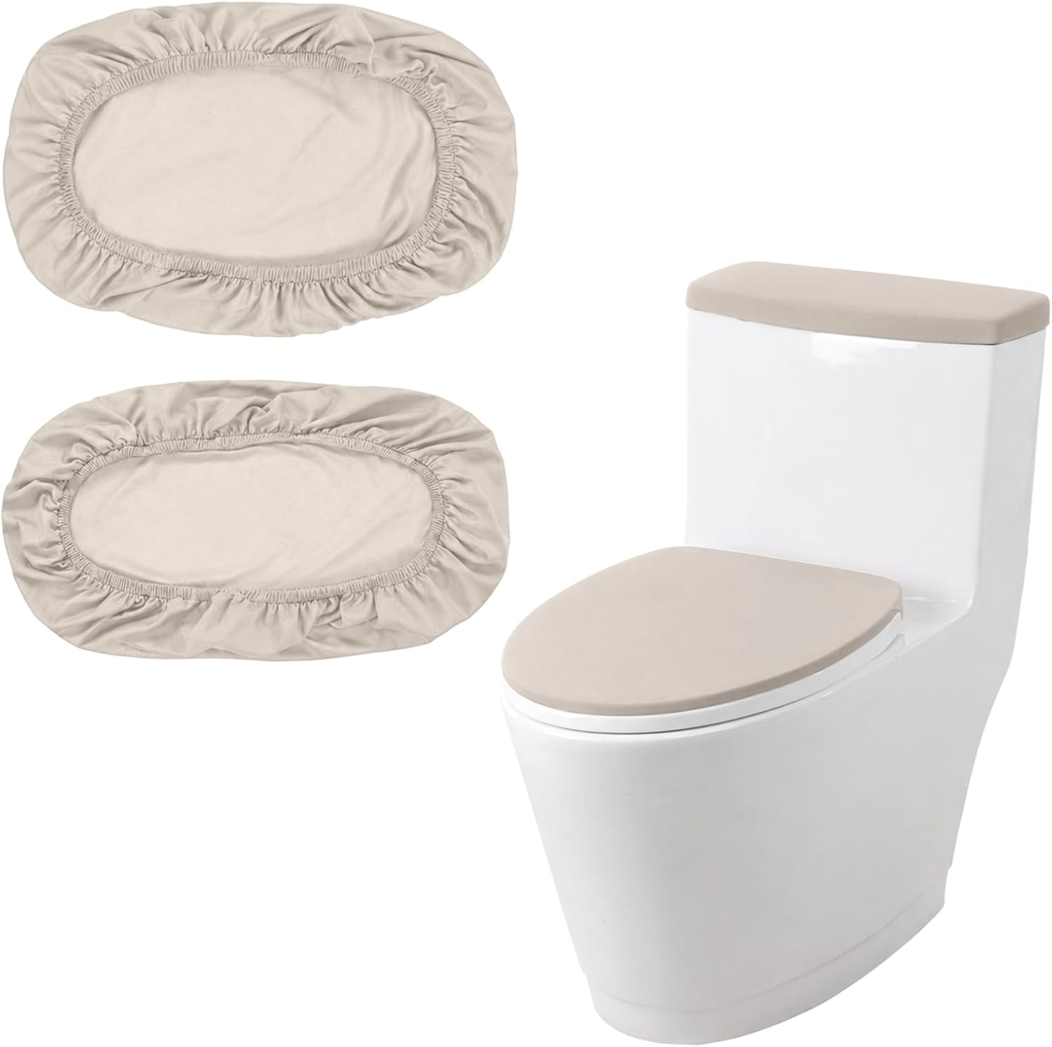 Red Toilet Seat Cover, Toilet Cover Set For Bathroom Super Soft Toilets Tank Covers Toilets Seat Covers Washable With Elastic Bottom Red Bathroom Accessories Fits Most Lids, Easy Installation Cleaning