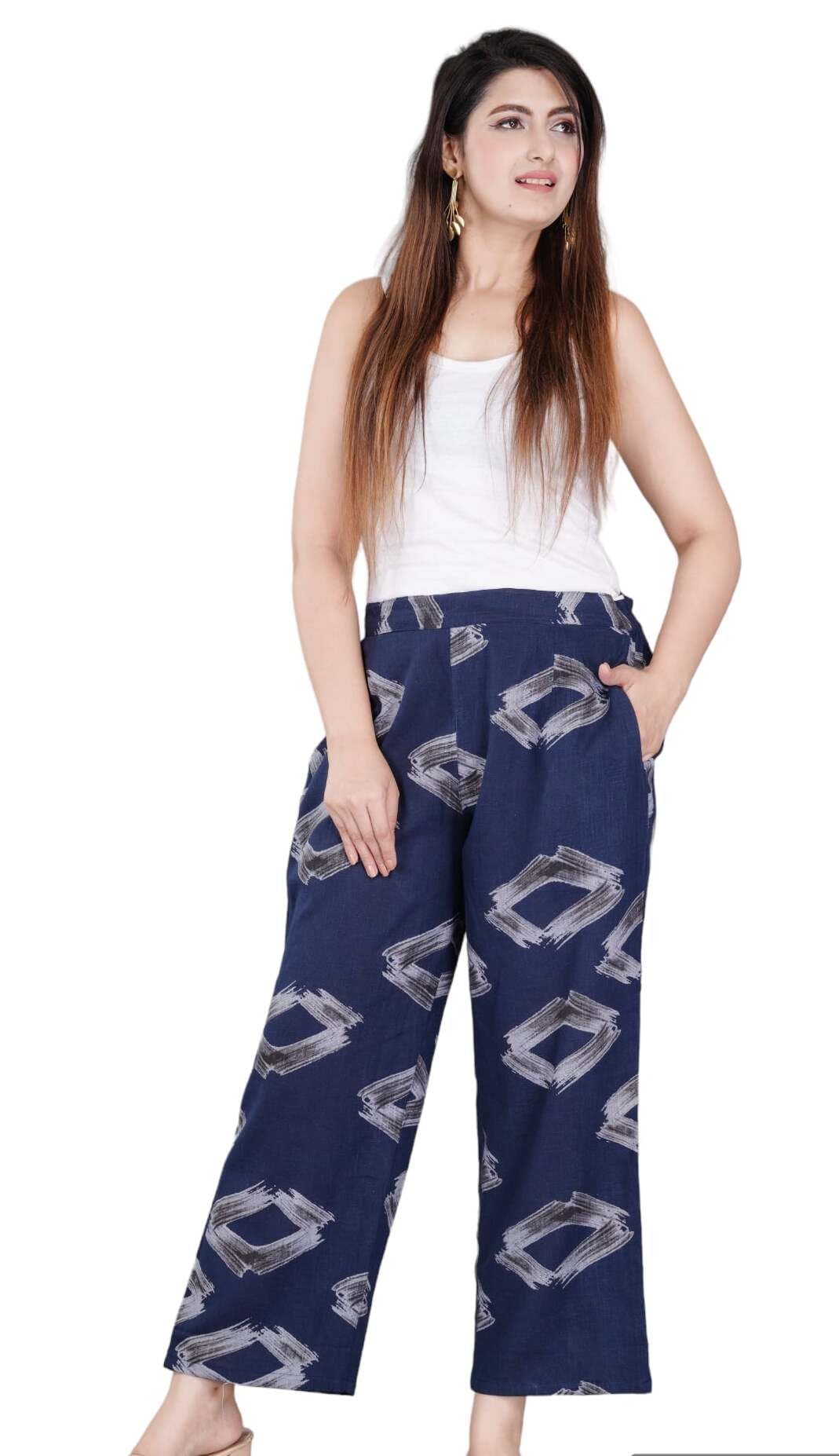 cloth bites Women's Lounge Wear Pants, Ladies Night Wear, Sleep Wear Relaxed Fit Western Casual Plazo for Women-picture-17