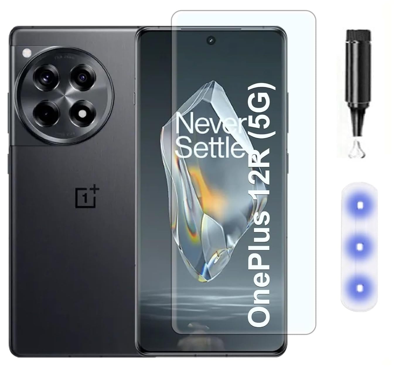 JGD PRODUCTS Adavnced Glue UV Curved Tempered Glass for OnePlus 12R 5G | with HD clearity Full Curved Edge Protection and Installation Kit