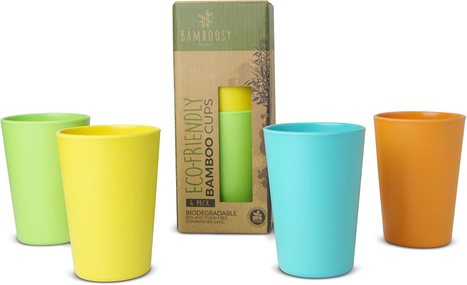 Amаzіng 🔥 Bamboosy Bamboo Cups for Kids- Bamboo Fiber Cup Set of 4 Reusable, Dishwasher Safe and BPA Free Cups for Kitchen, Parties or Outdoor Use, 10 oz Eco Friendly Cups Uр Tо 40% оƒƒ Bamboosy Bamboo Cups for Kids- Bamboo Fiber Cup Set of 4 Reusable, Dishwasher Safe and BPA Free Cups for Kitchen, Parties or Outdoor Use, 10 oz Eco Friendly Cups