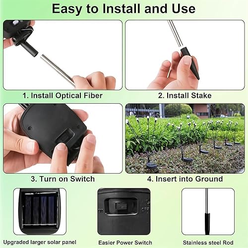 Miniatura 7 de Luces solares naranjas de Halloween, paquete de 4 luces de luciérnaga impermeables con 40 LED, luces solares de camino de Halloween para patio