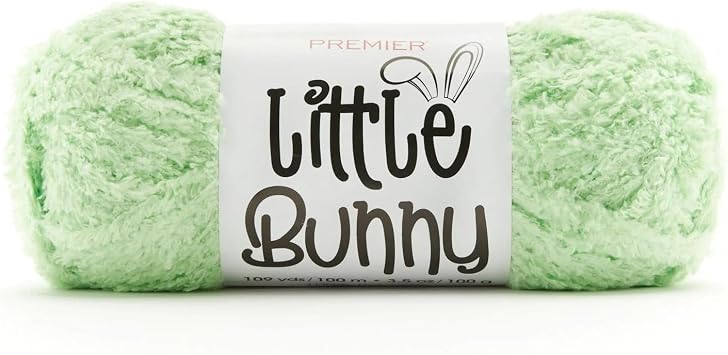 Premier Yarns Little Bunny Yarn, Bulky Weight Plush Knitting and Crocheting Yarn, 100% Polyester, Key Lime, 3.5 oz, 109 yards