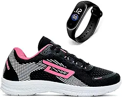 Tênis Feminino Academia Caminhada Corrida Leve Confortável + Relógio Digital