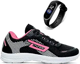 Tênis Feminino Academia Caminhada Corrida Leve Confortável + Relógio Digital
