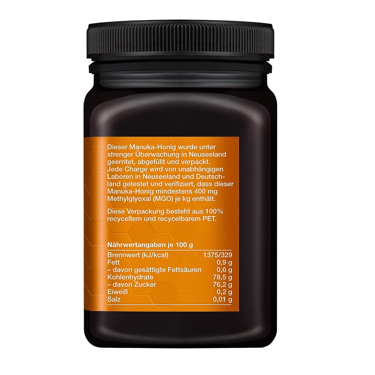 MELPURA Manuka Honig MGO 400+ 500g aus Neuseeland zertifiziert natürlicher Methylglyoxal-Gehalt