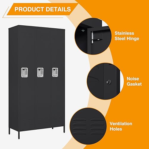 Miniatura 102 de Letaya Taquillas de metal para empleados: armario de almacenamiento de 9 puertas con estantes y gabinete de acero con cerradura para la escuela