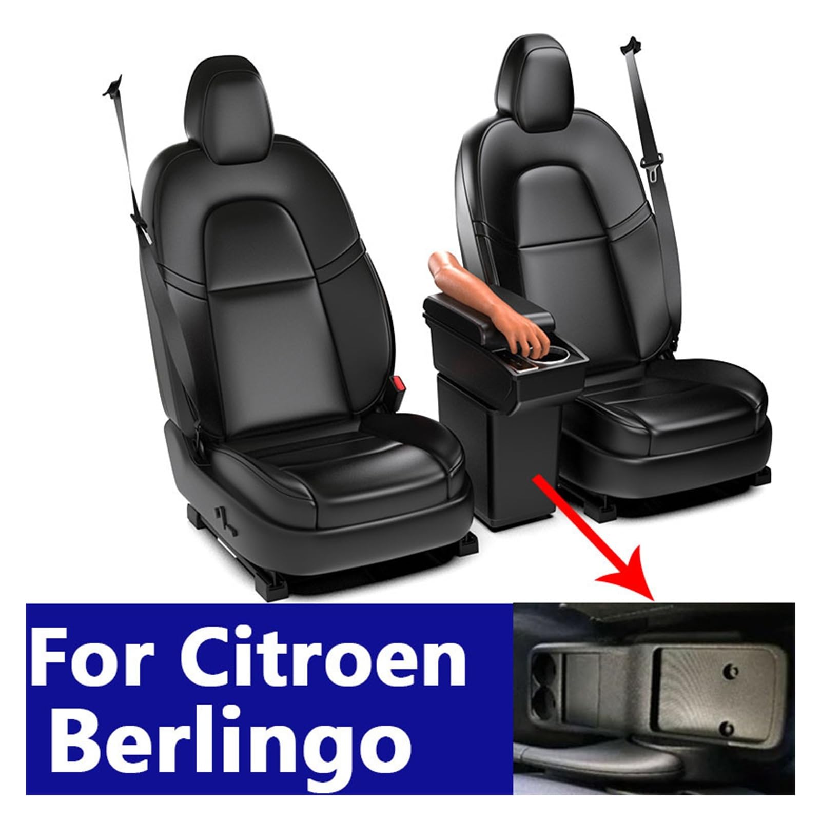 Dla Citroen Berlingo podłokietnik ze schowkiem dla Peugeot Partner Tepee podłokietnik samochodowy ze schowkiem dedykowany schowek do modernizacji(A3 white line NO USB)