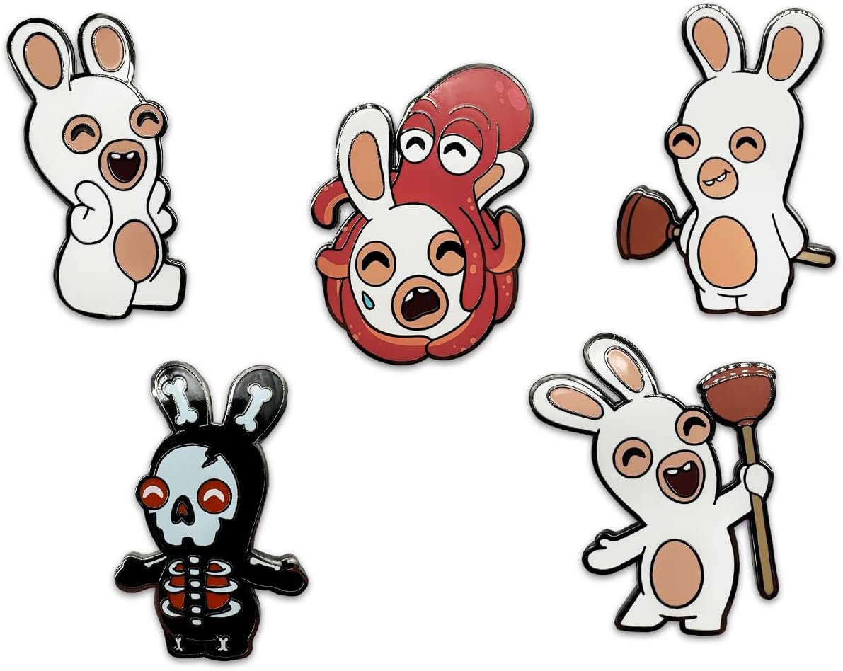 Youtooz Raving Rabbids Enamel Pin Set, Collectible Gaming Accessories, Includes 5 Character Pins