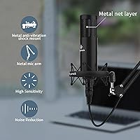 Vista 6 de Paquete de equipos de podcast para 2 con micrófono - Interfaz de audio Equipo de DJ con micrófono para grabación de podcasts Gaming YouTube