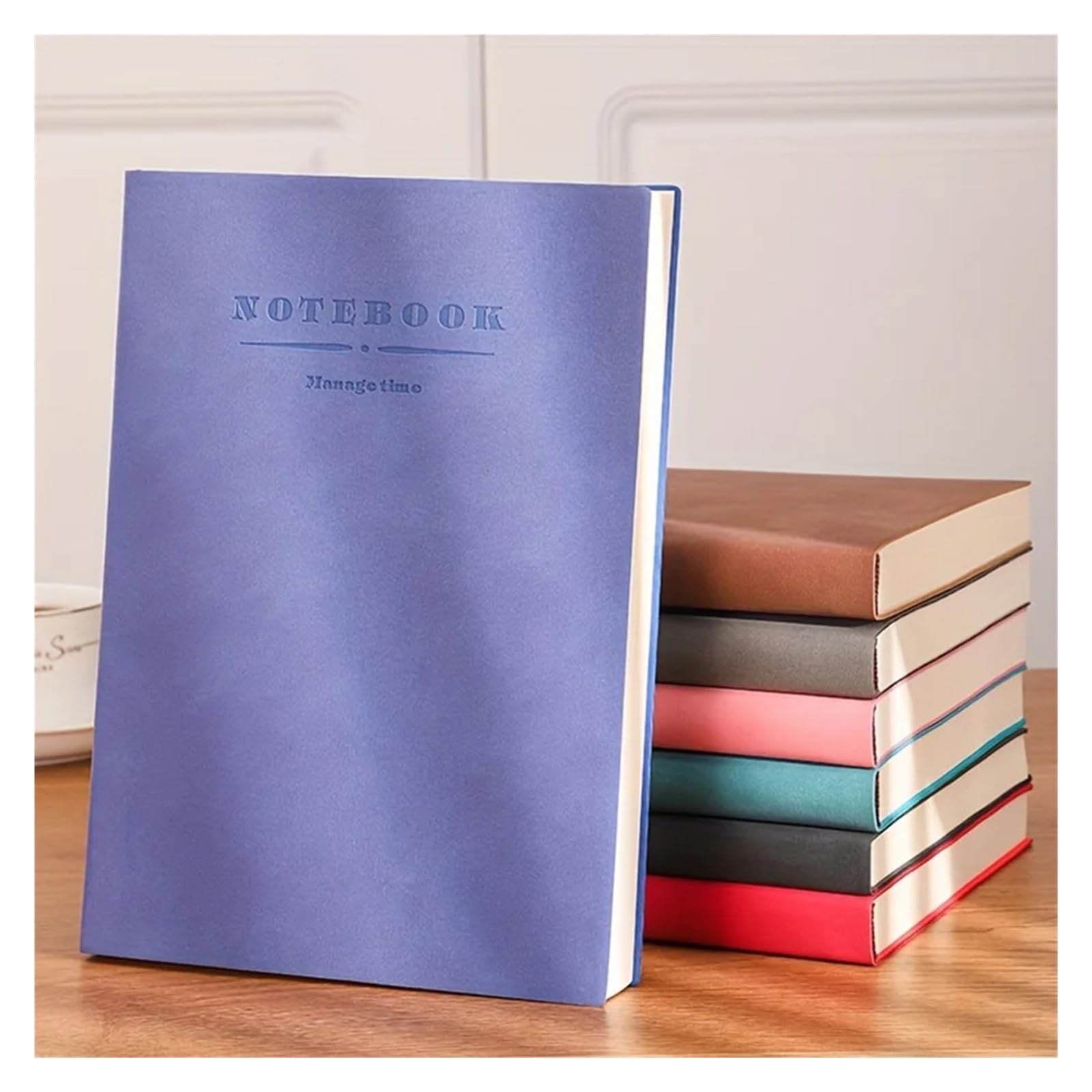 Quaderno combinato in morbida pelle, diario personalizzato con copertina morbida e segnalibro, blocco note portatile for riunioni di lavoro e uso in ufficio(Khaki)